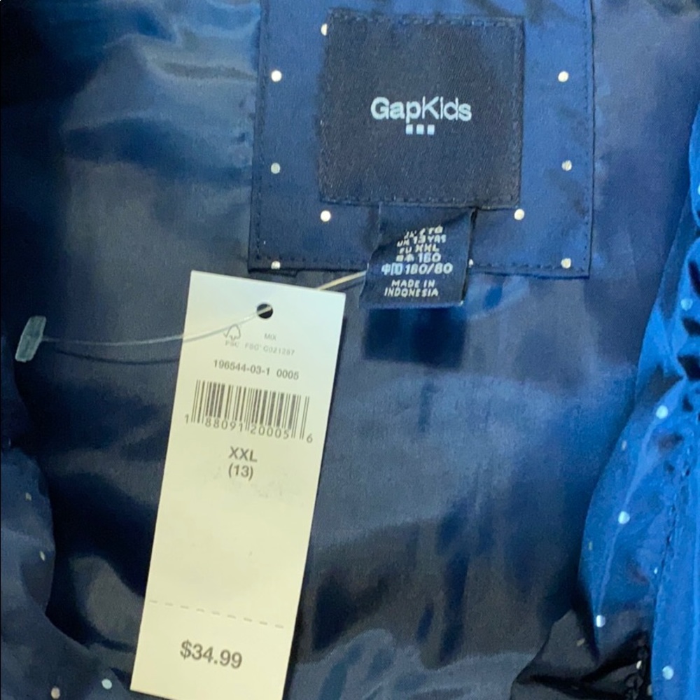 Gap Kids Down Filled Puffer Vest in Navy Blue Dot - Picture 5 of 7
